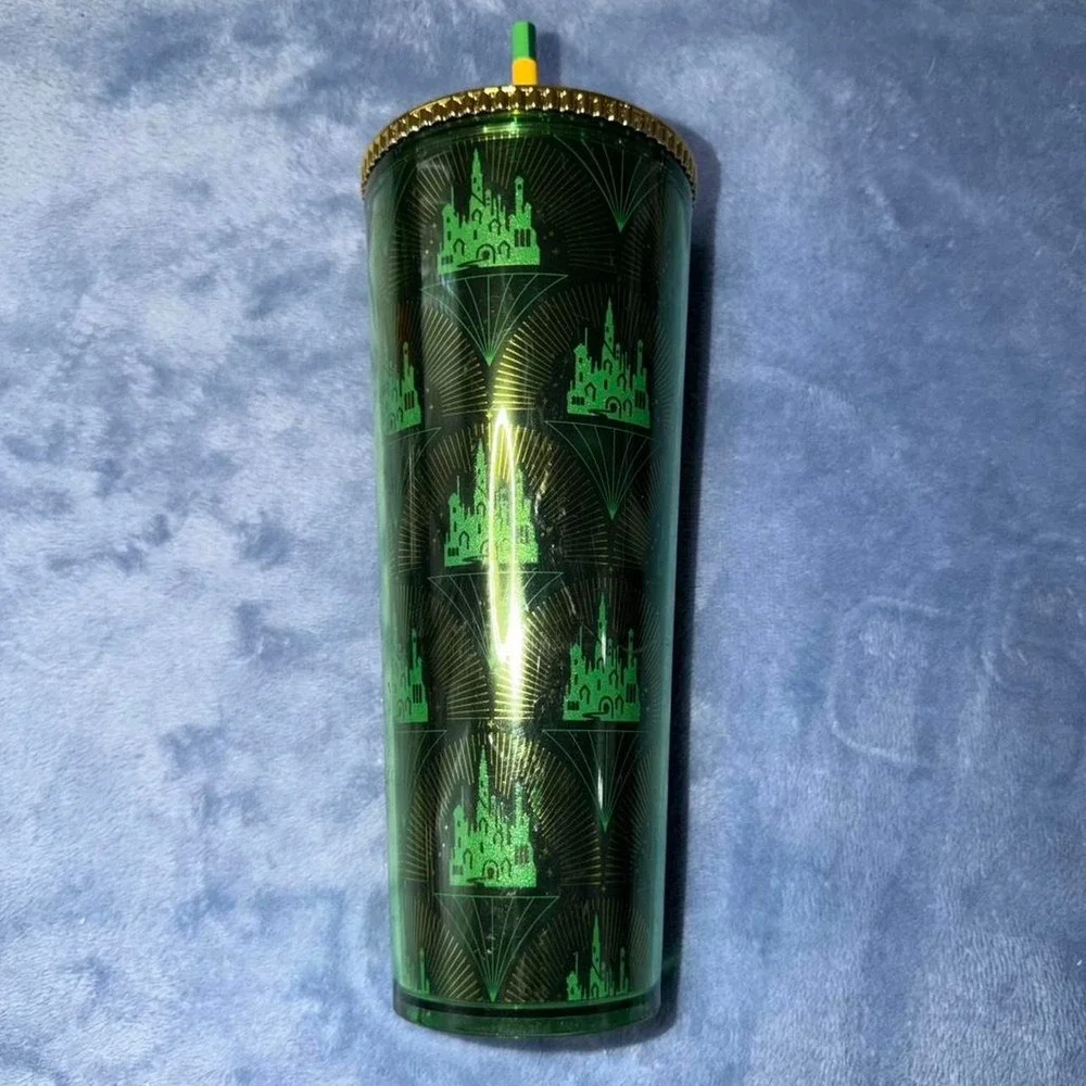 Starbucks Wicked green tumbler with gold accents new